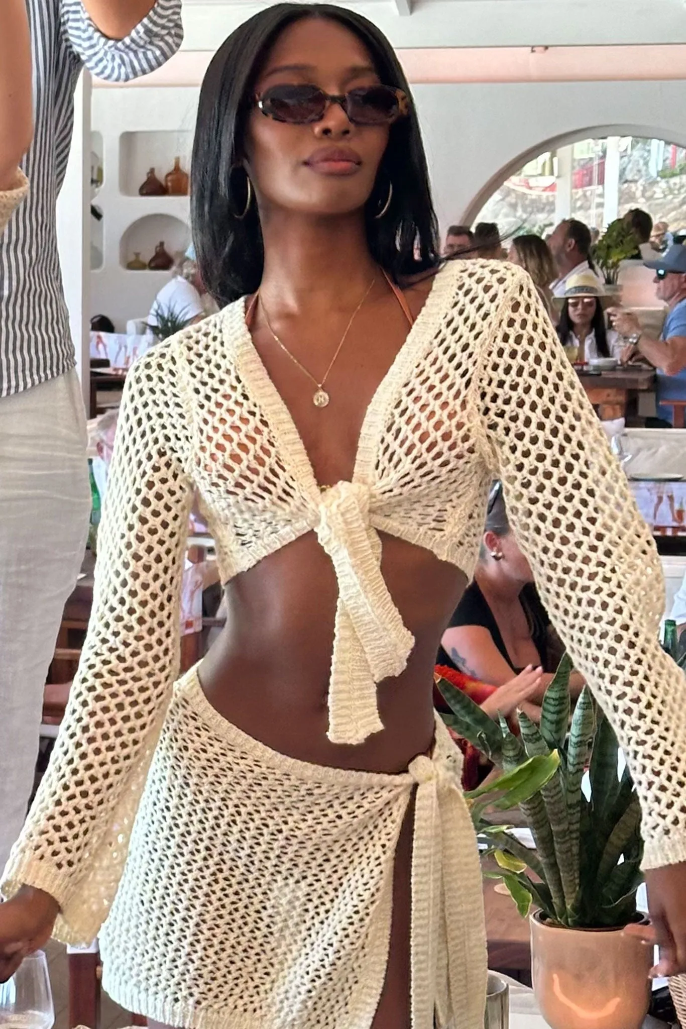 Santa Marta Sarong - Ivory Petit Crochet