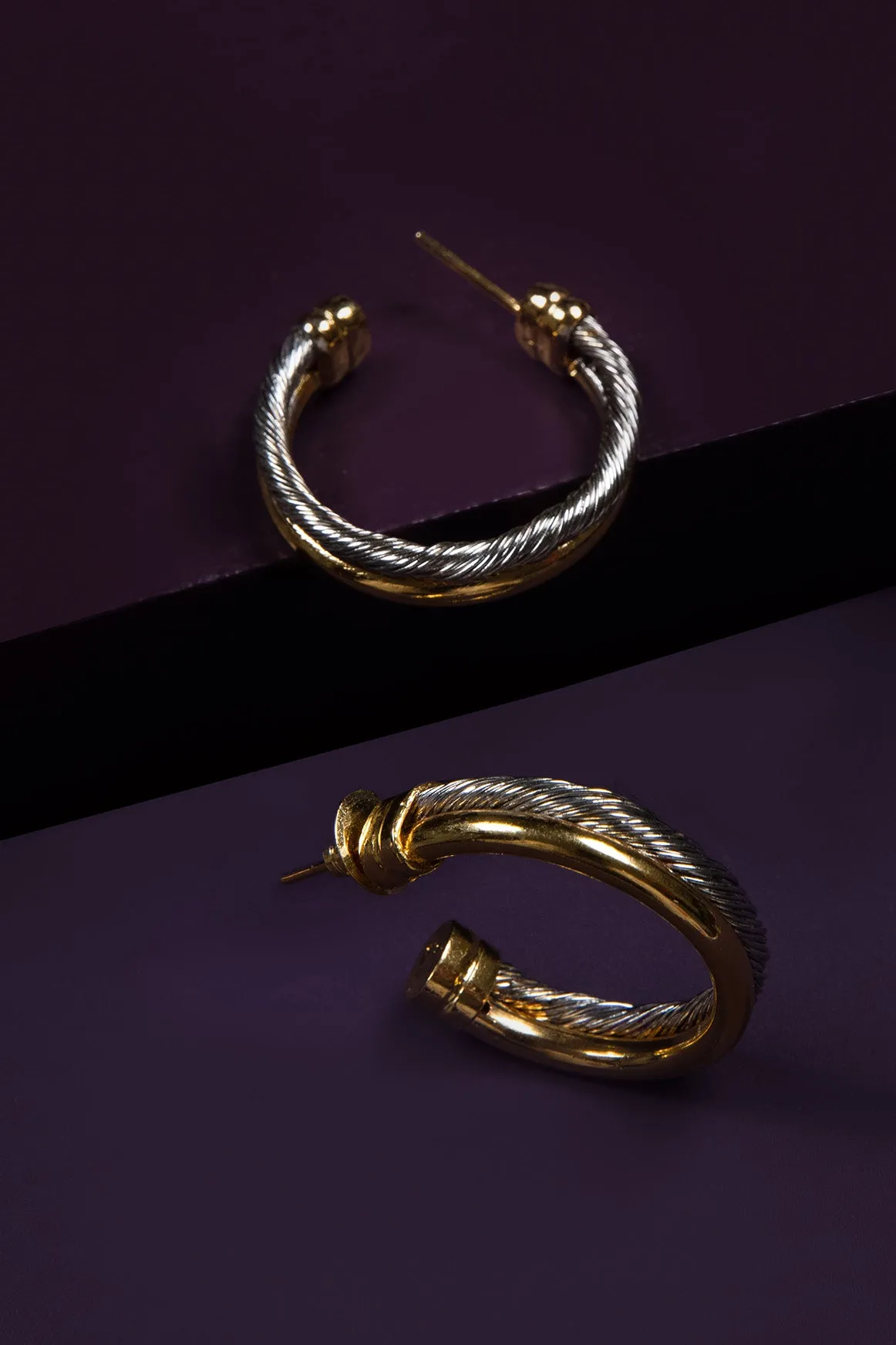 Silver - Twisted Hoops - Small