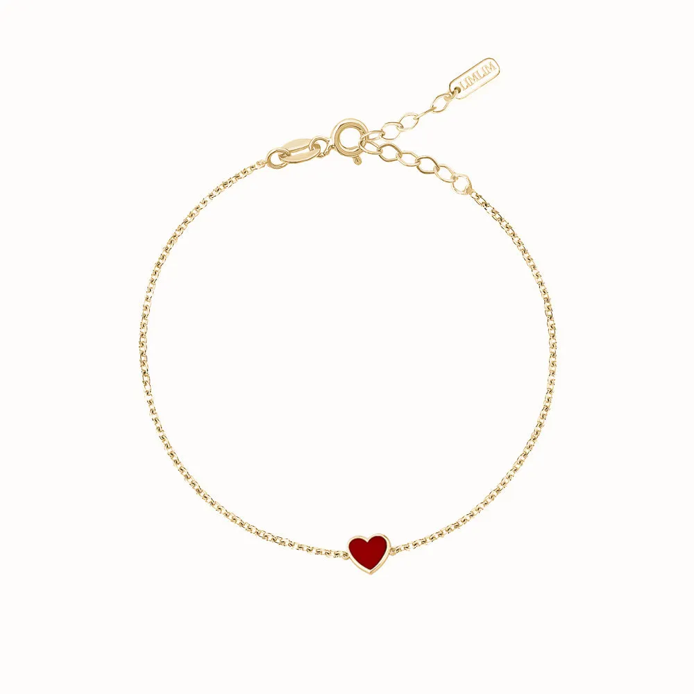 SINGLE ENAMEL  HEART BRACELET