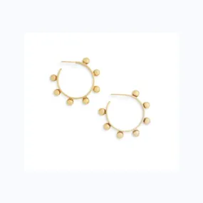 Small Gold Hoops With Gold Beads