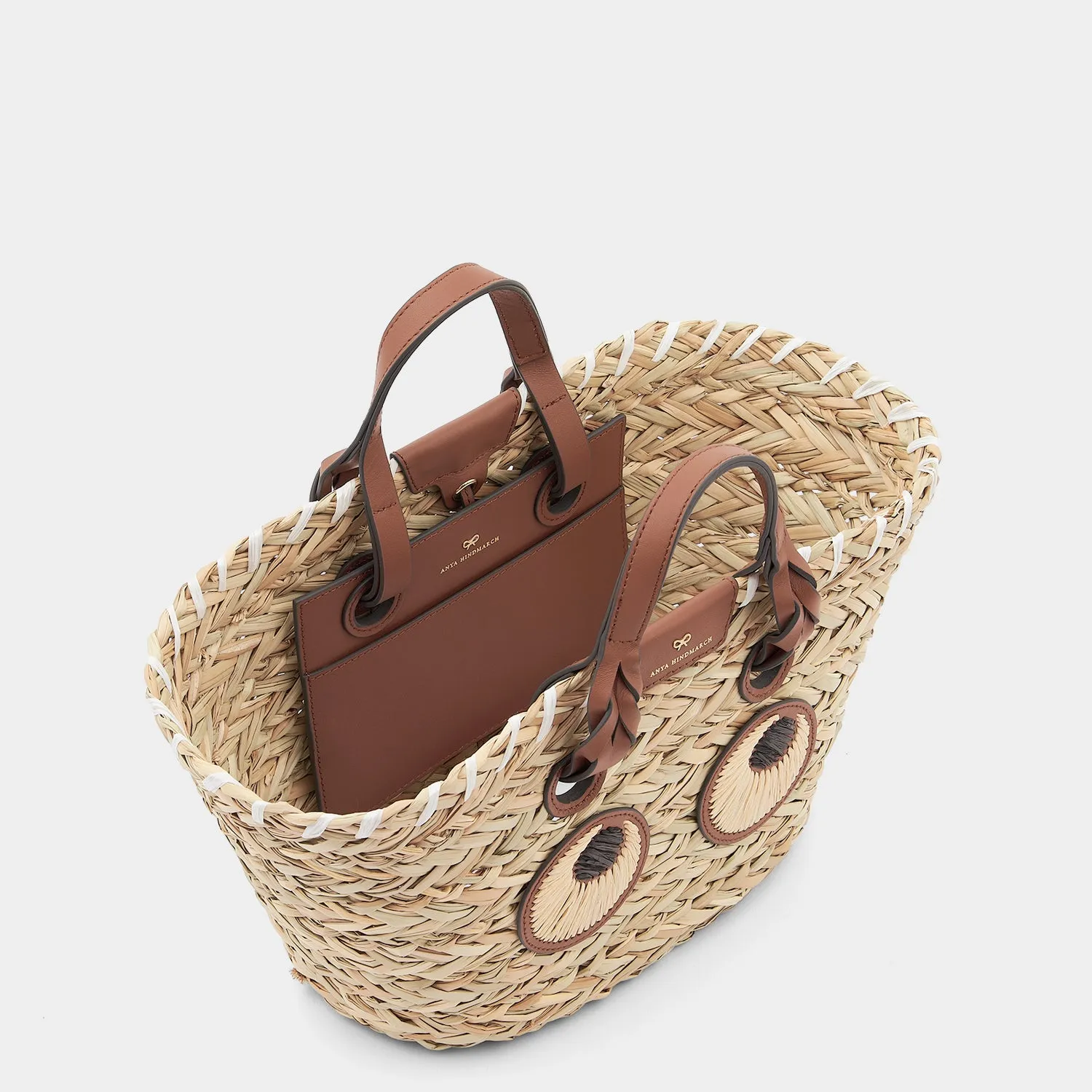 Small Paper Eyes Basket Bag