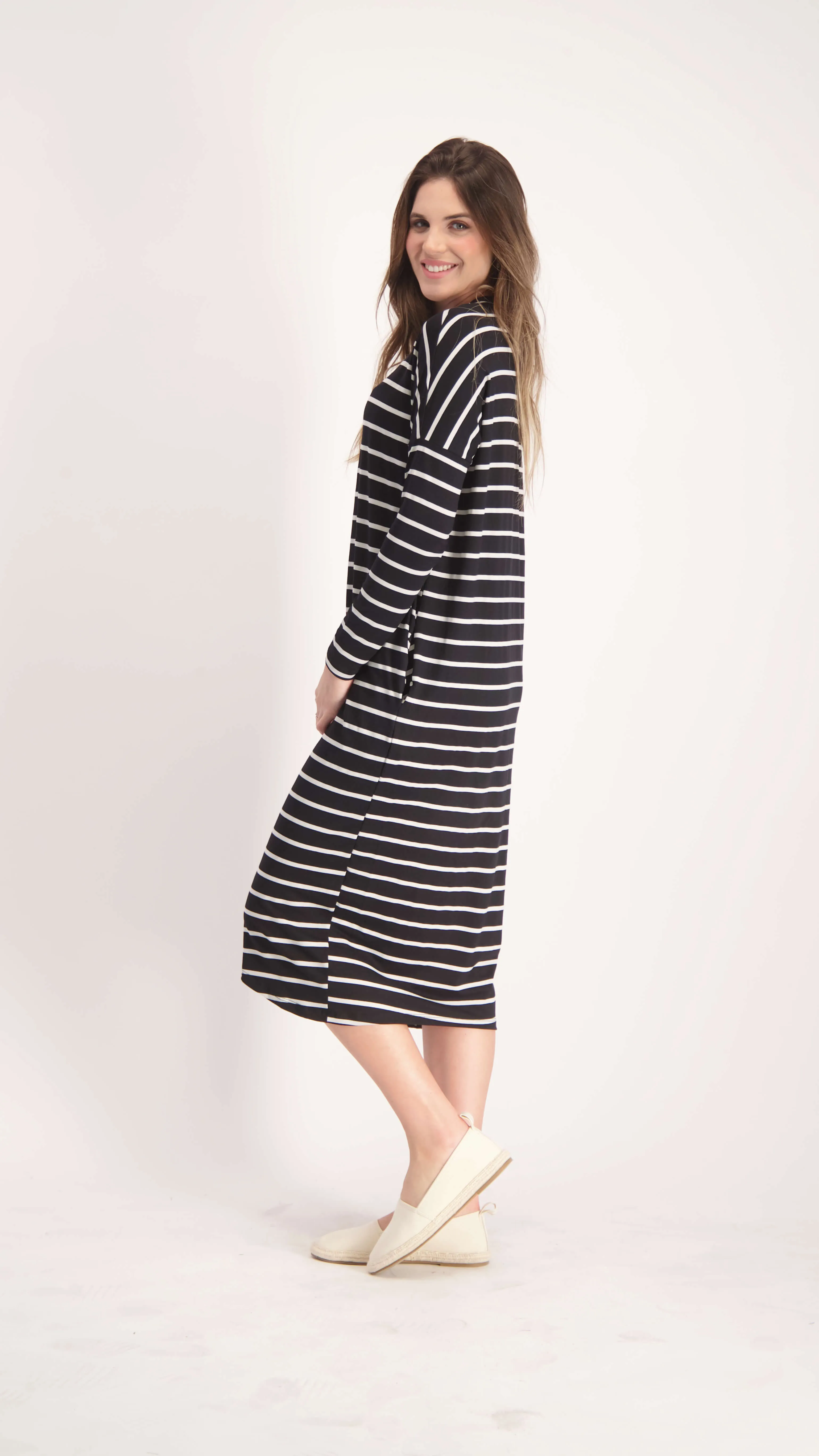 Square Dress / Black & White Line