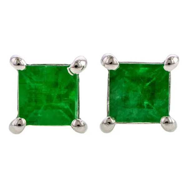 Square Gemstone Stud Earrings