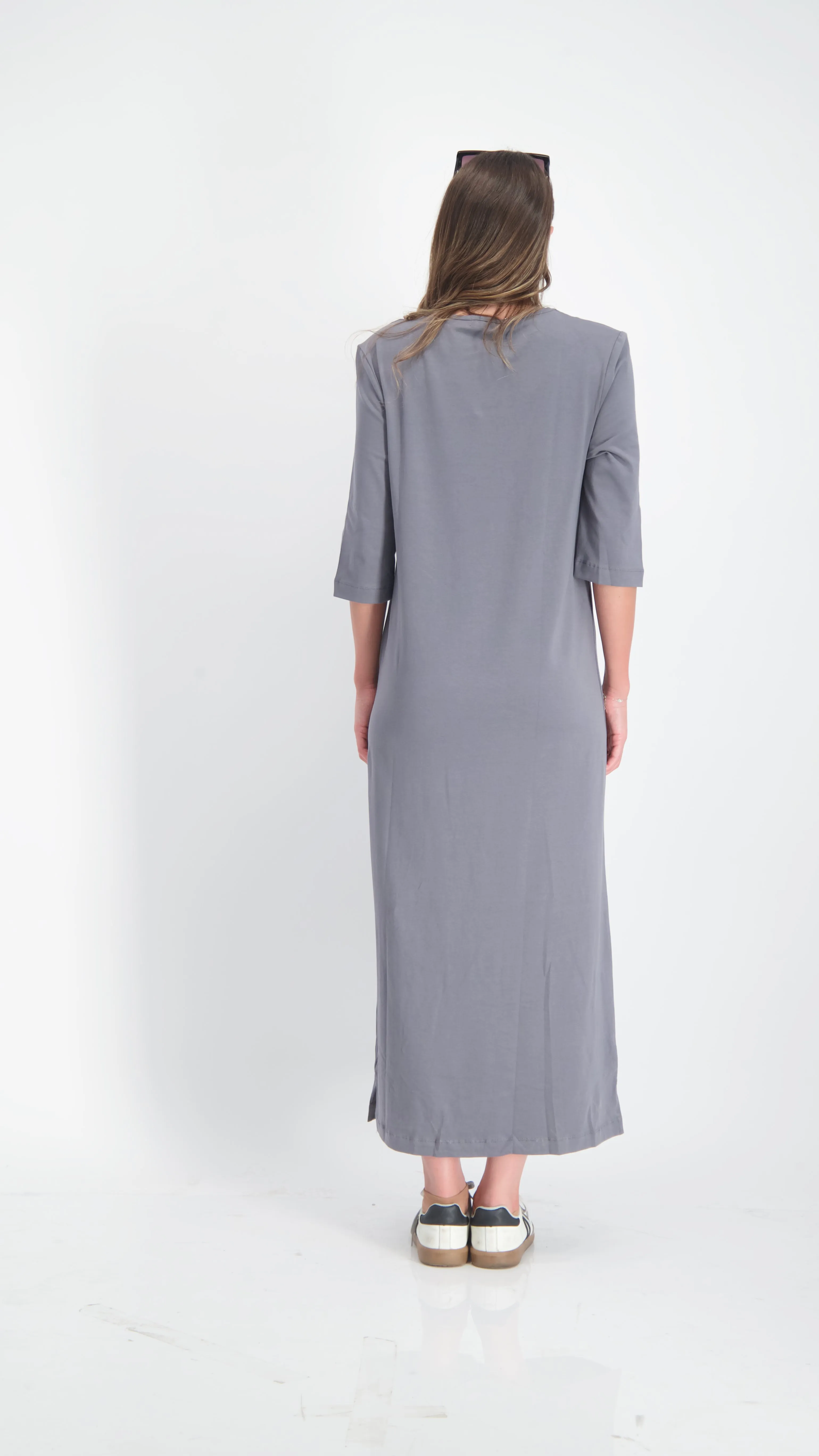 Square Maxi Dress / Grey