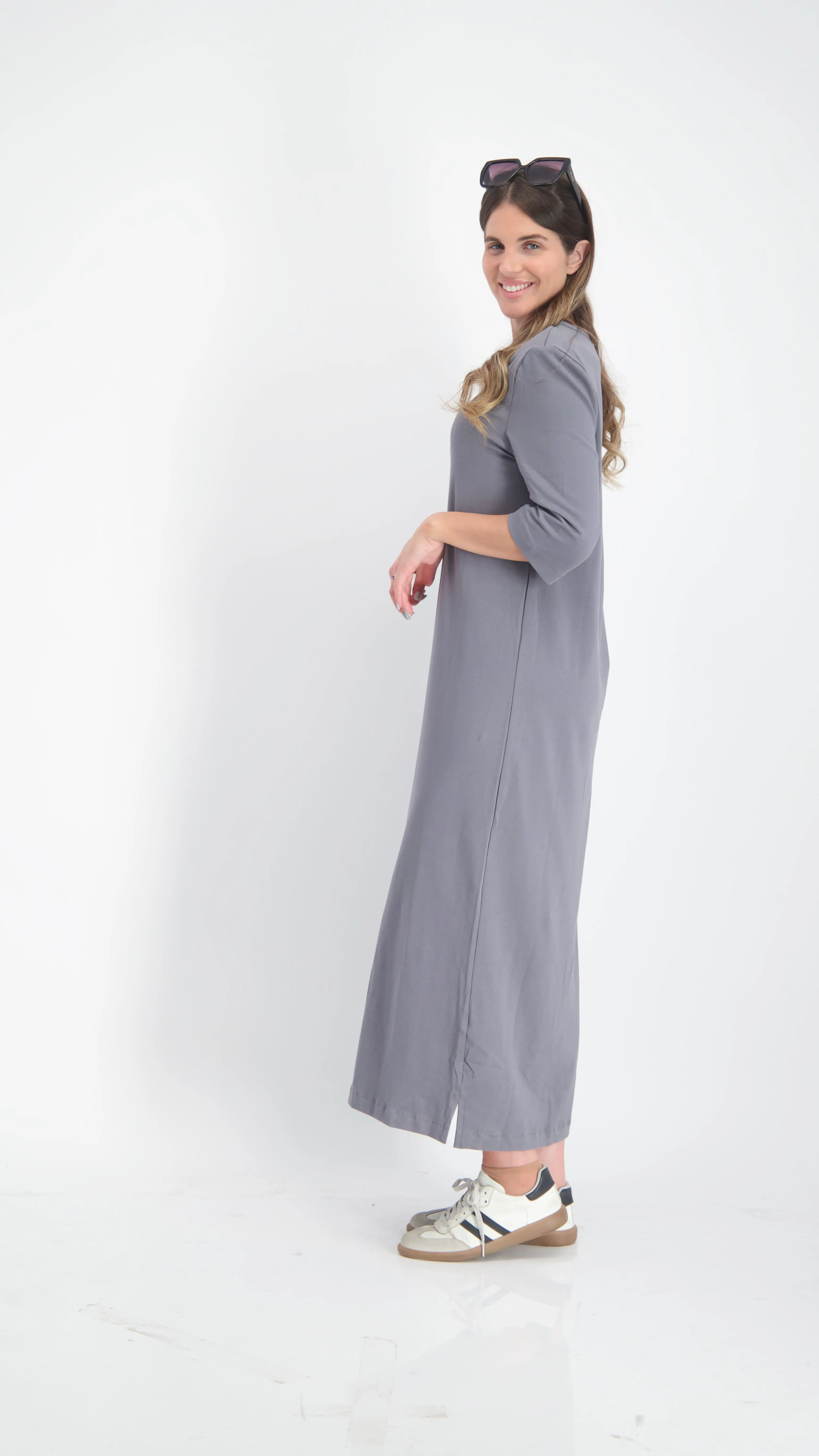 Square Maxi Dress / Grey