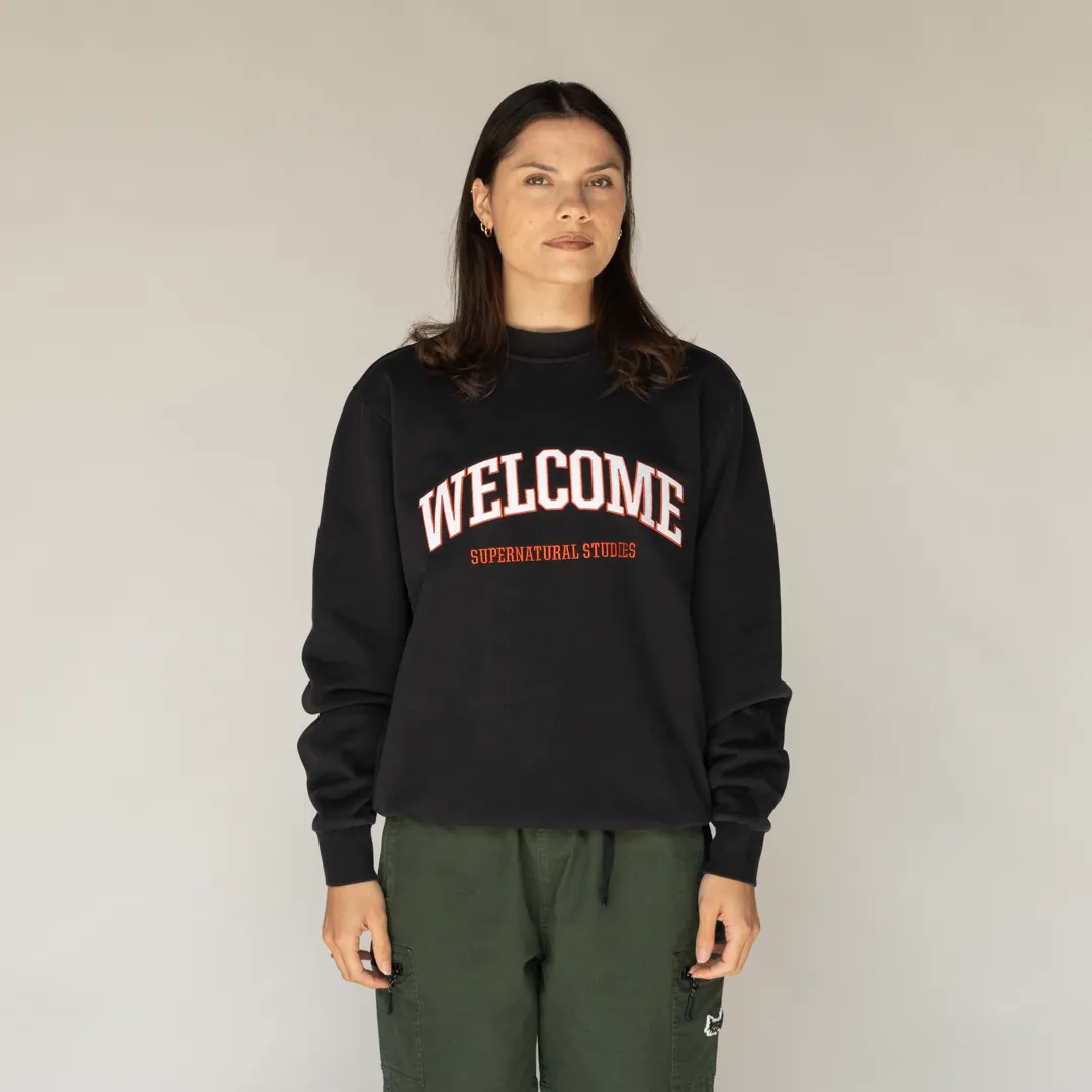 Student Embroidered Pigment-Dyed Crew - Black