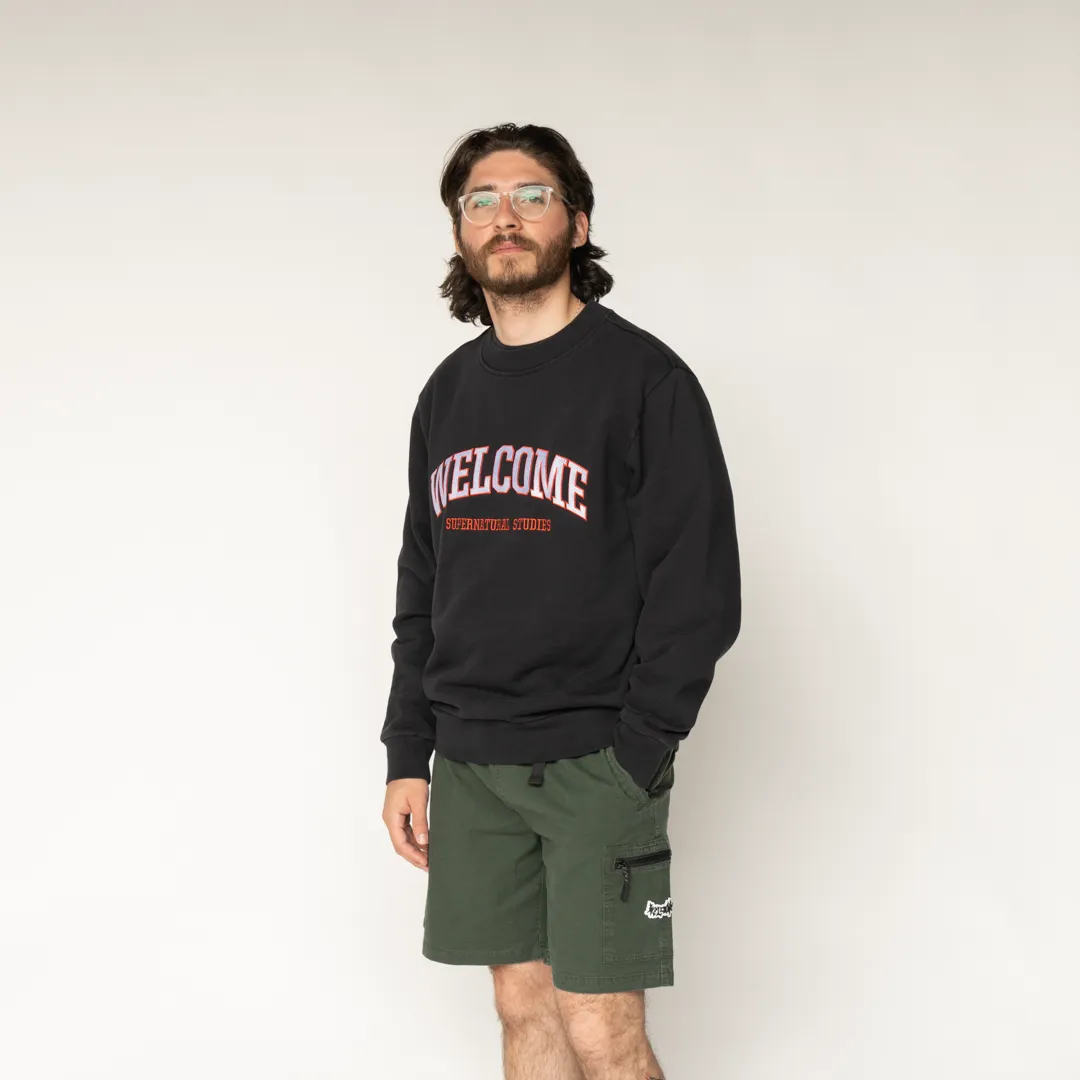 Student Embroidered Pigment-Dyed Crew - Black