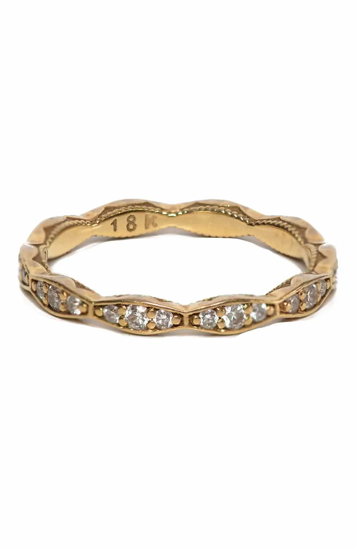 Tocai Bands Size 5.5 Sculpted Crescent Diamond Eternity Ring