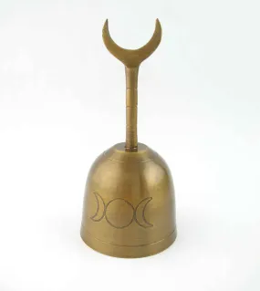 Triple Moon Altar Bell With Upturned Crescent, 5 inches