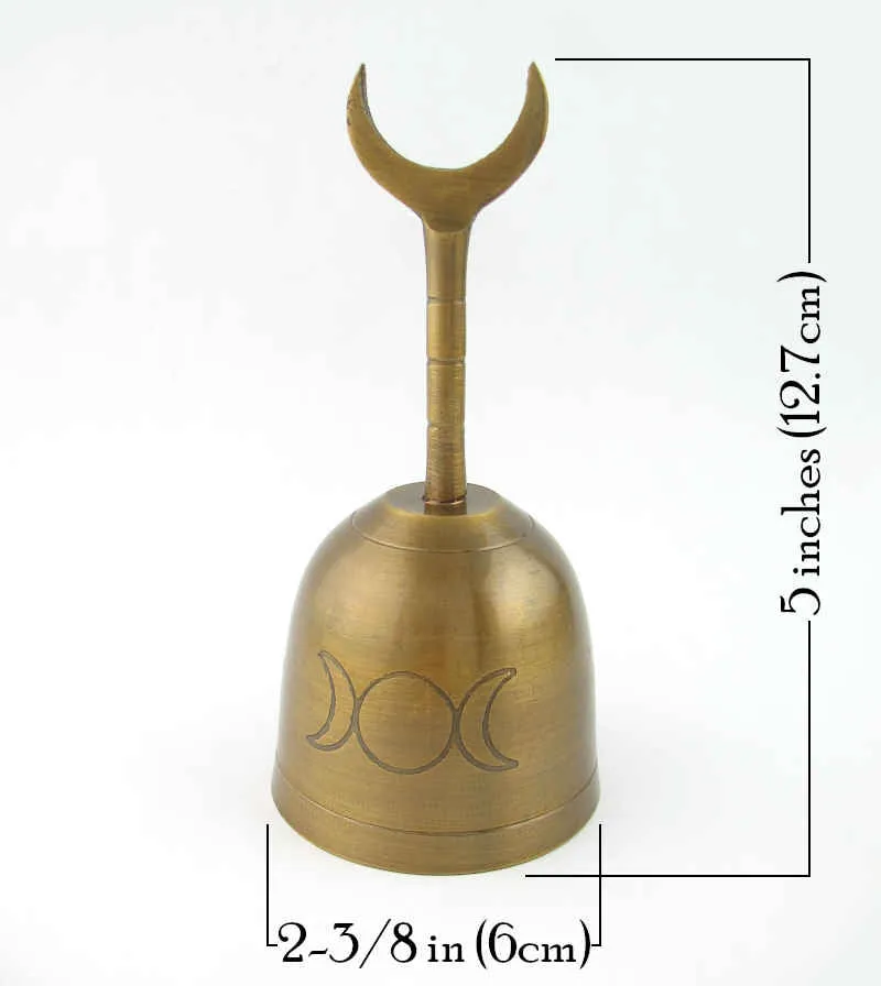 Triple Moon Altar Bell With Upturned Crescent, 5 inches