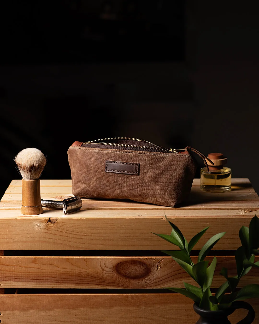 Waxed Canvas Small Toiletry Bag