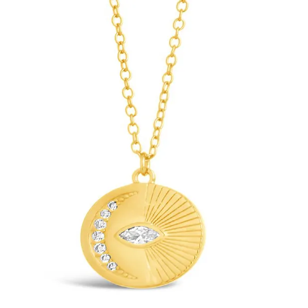 Women's CZ Crescent Moon Necklace