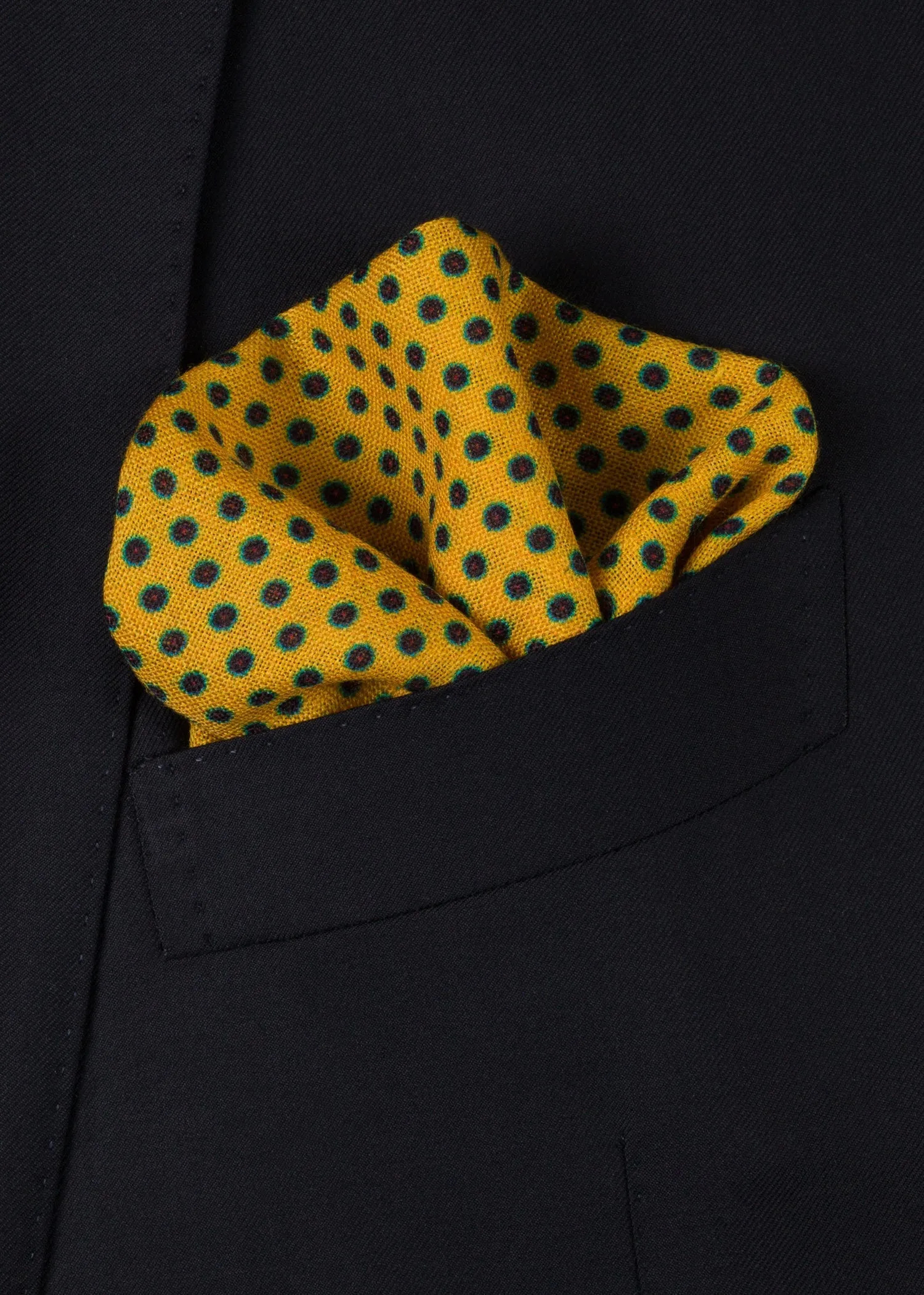 Yellow Black Pocket Square