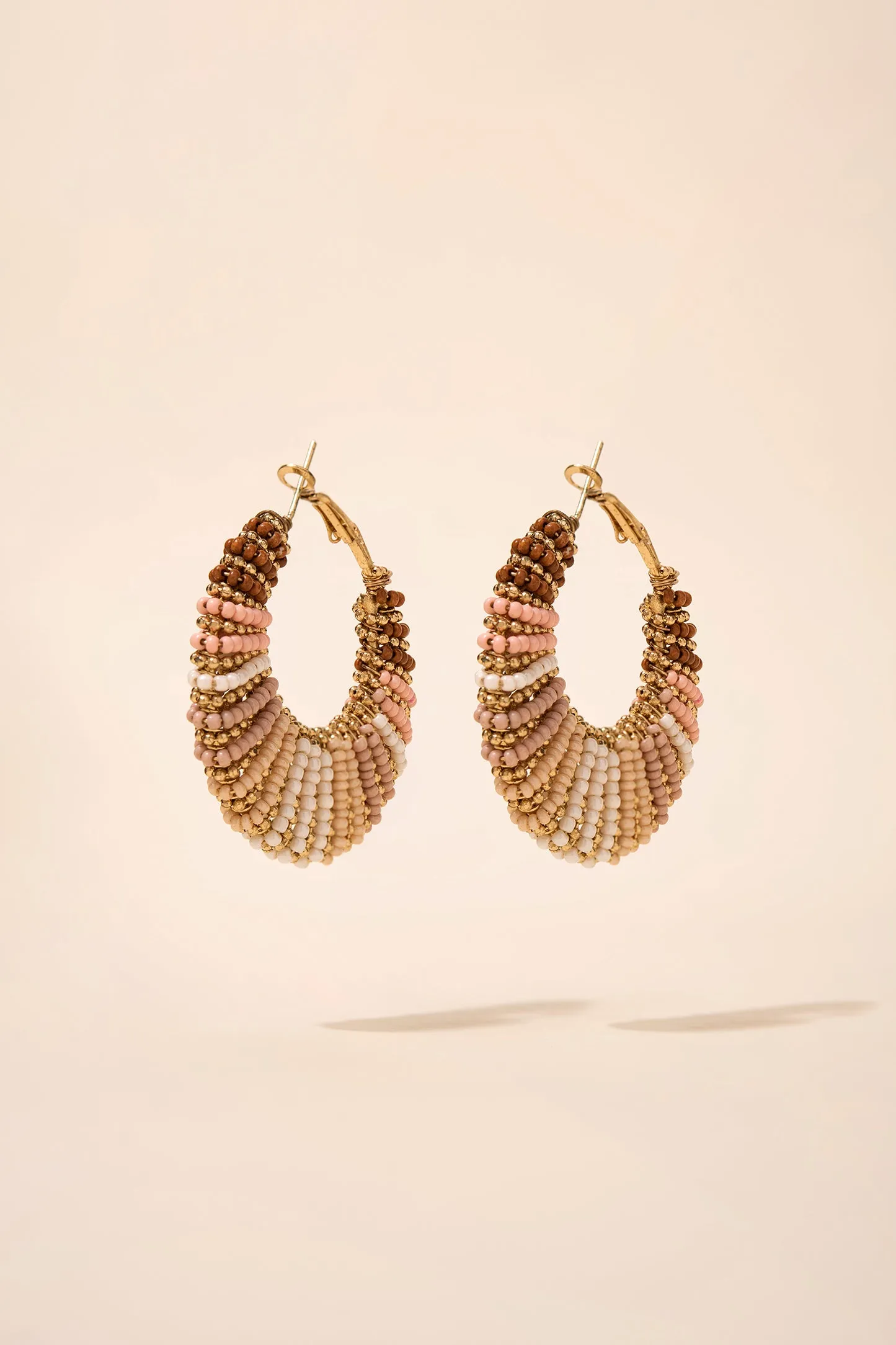 Zaria Beaded Boho Crescent Hoops